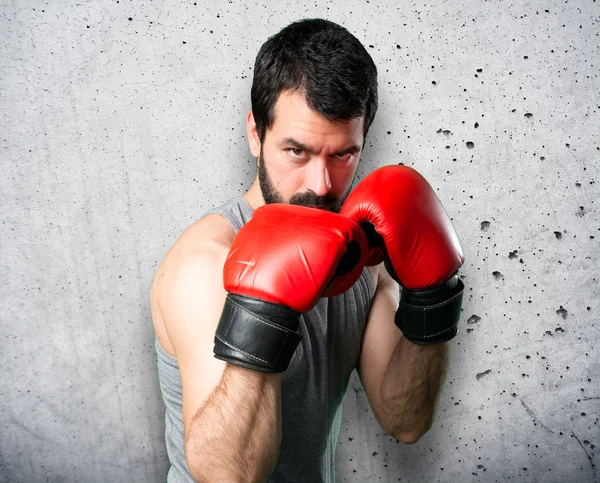 Deportista con guantes de boxeo — Foto de Stock