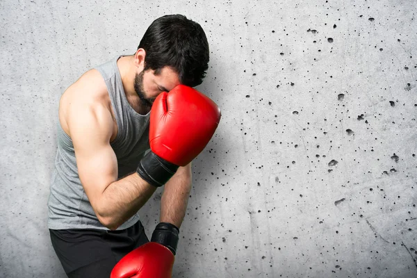 Deportista con guantes de boxeo — Foto de Stock