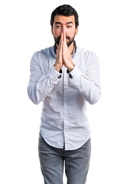 Handsome man over isolated background — Stock Photo, Image