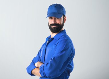 Kollarını çapraz ile tesisatçı