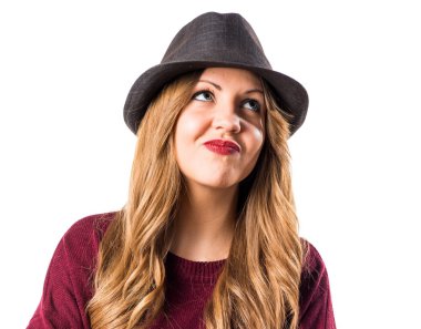 Şüpheleri hipster genç kız