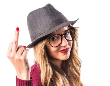 Boynuz jest yapma yenilikçi genç kız