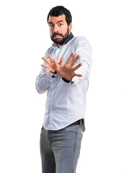 Hombre haciendo NO gesto — Foto de Stock