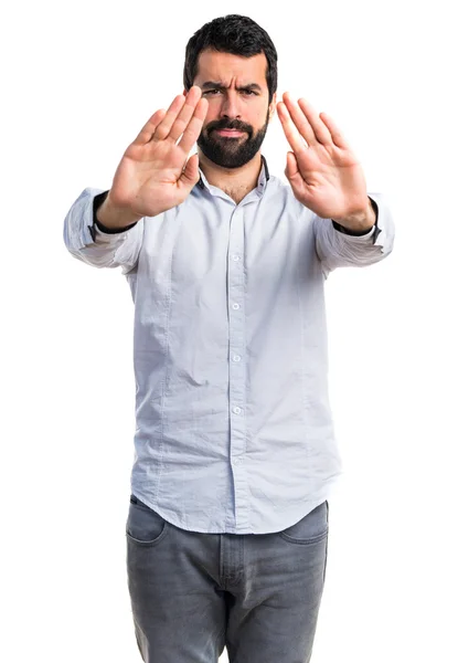 Hombre haciendo señal de stop — Foto de Stock