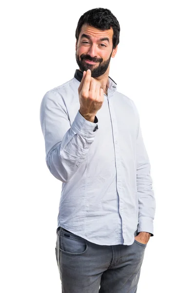 Man doing a money gesture — Stock Photo, Image