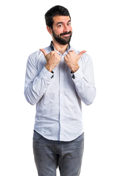 Homem com o polegar para cima — Fotografia de Stock