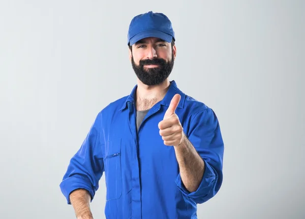 Plumber with thumb up — Stock Photo, Image