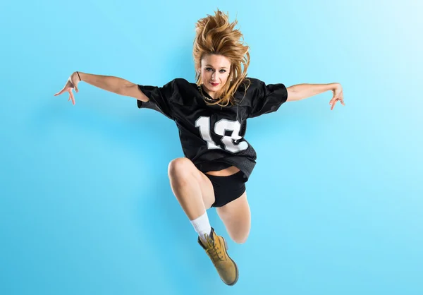 Bailarina mujer sobre aislado fondo — Foto de Stock