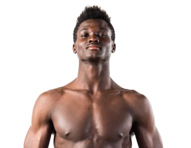 Studio poz güçlü siyah adam