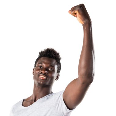 Siyah adam beyaz arka plan üzerinde