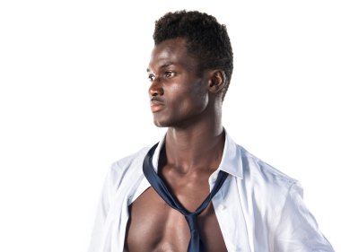 Atletik vücut yakışıklı siyah adam