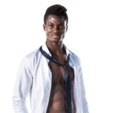 Atletik vücut yakışıklı siyah adam