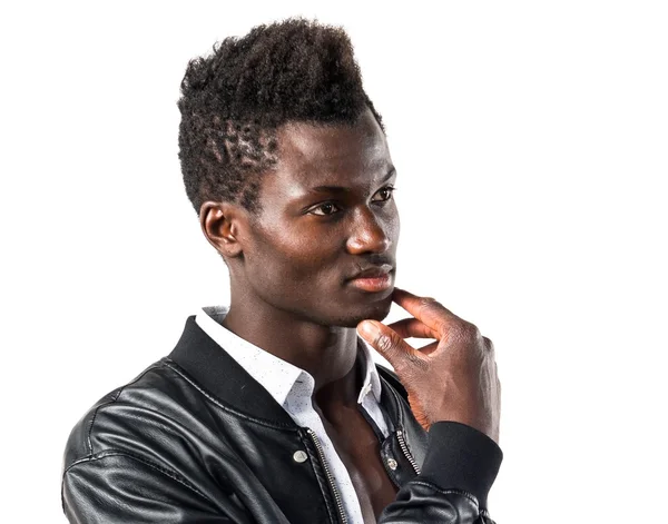 Handsome black man posing in studio — Stock Photo, Image