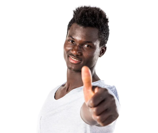 親指のアップと黒人男性 — ストック写真