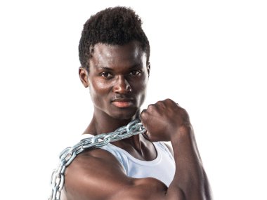 Zincirleri ile yakışıklı adam