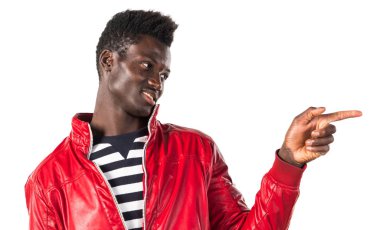 Lateral için işaret yakışıklı zenci