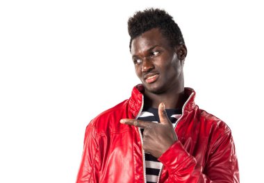 Lateral için işaret yakışıklı zenci