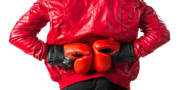 Zwarte man met bokshandschoenen — Stockfoto