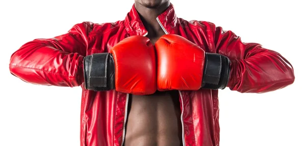 Černoch s Boxerské rukavice — Stock fotografie