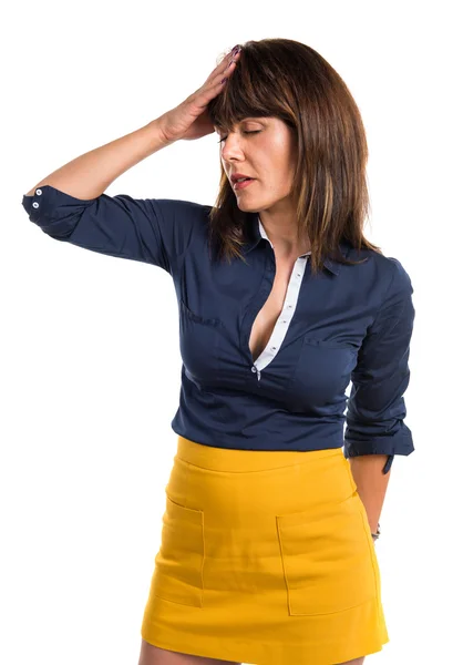 Mujer bonita sobre fondo blanco aislado —  Fotos de Stock