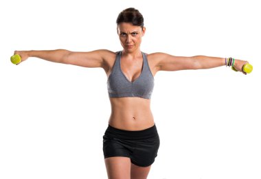 Spor kadının halter yapması