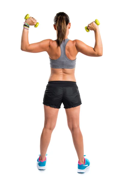 Sportlerin beim Gewichtheben — Stockfoto