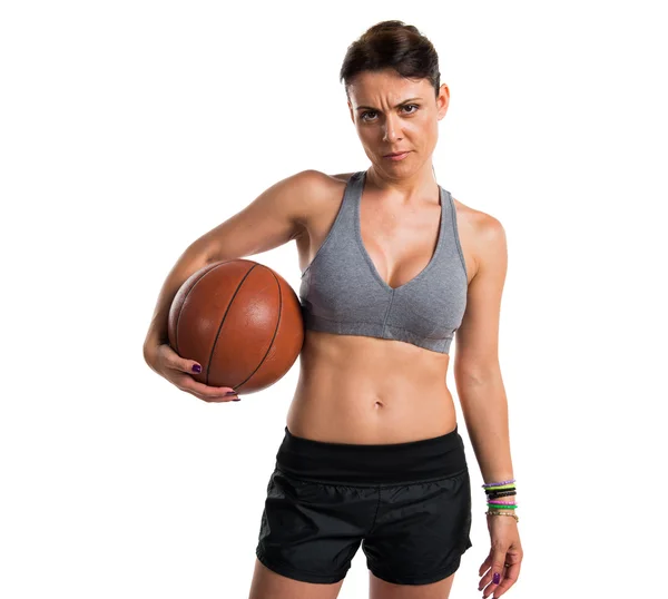 Deporte mujer jugando baloncesto —  Fotos de Stock