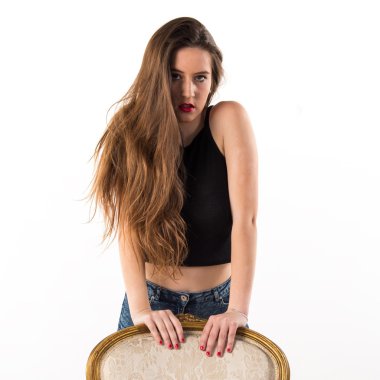 Vintage koltuk genç kız