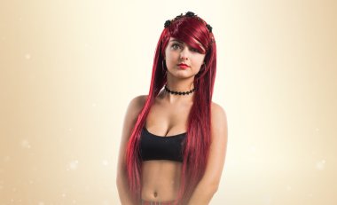 Genç Kızıl saçlı kız poz