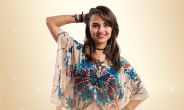 genç kadın izole arka plan