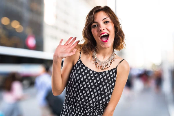 Mujer bonita haciendo gesto sorpresa —  Fotos de Stock