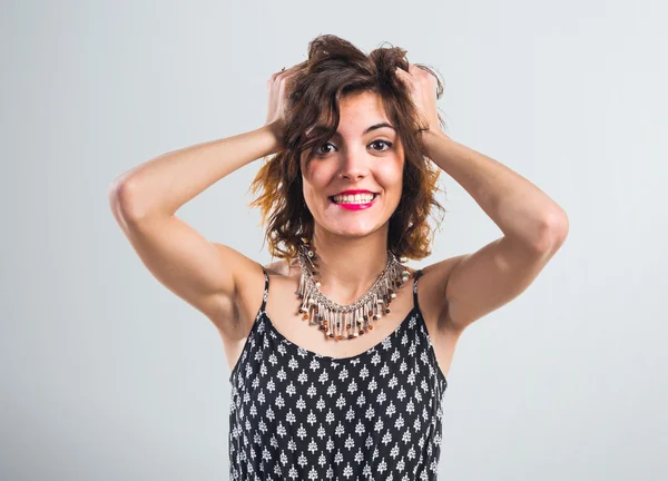 Young and pretty brunette girl — Stock Photo, Image