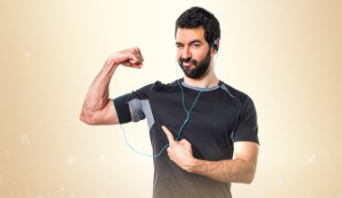 Güçlü bir jest yapma Sportman