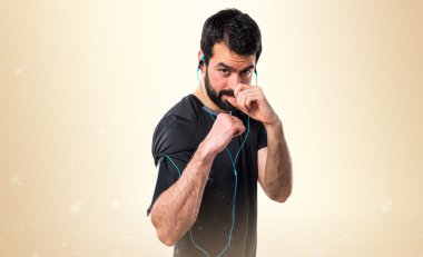 Bir yumruk vererek Sportman