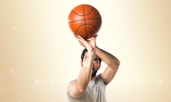 Brunette man over unfocused background — Stok Foto