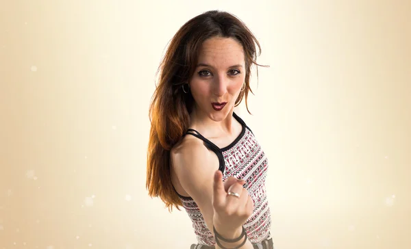 Young cute woman posing in studio — Stock Photo, Image