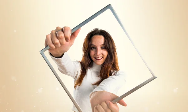 Young girl with framework — Stock Photo, Image