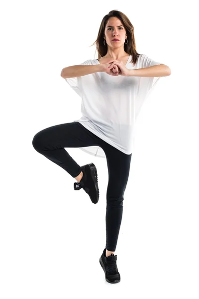 Menina posando em estúdio — Fotografia de Stock