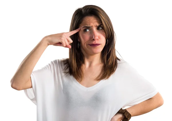 Chica haciendo gesto loco — Foto de Stock