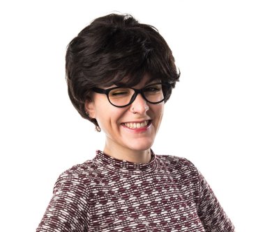 Vintage bir görünüm ile kız