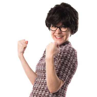 Kadın izole beyaz arka plan üzerinde