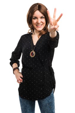 Kadın izole beyaz arka plan üzerinde