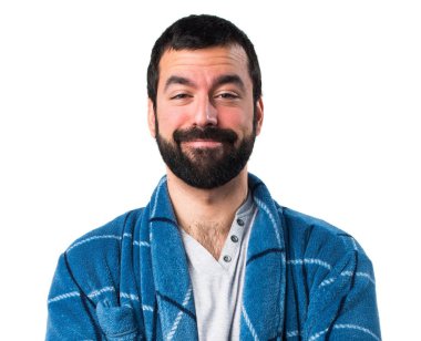 Erkekte sabahlık kollarını ile geçti