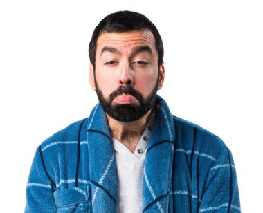 Sabahlık üzgün sinirli adam