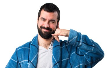 Erkekte sabahlık telefon jest yapma