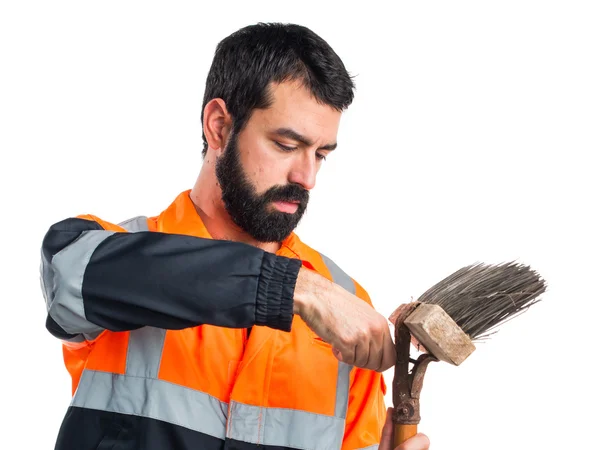 Homem sobre fundo branco isolado — Fotografia de Stock