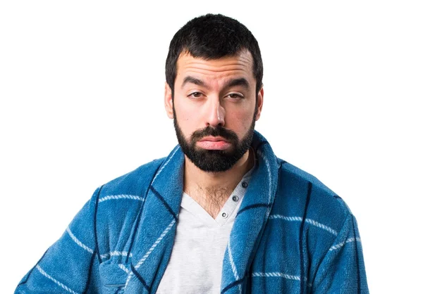 Cansado homem de roupão — Fotografia de Stock