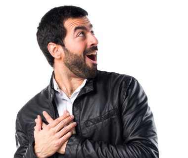 Deri ceket aşık olan adam