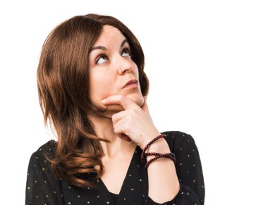 Esmer kadın izole arka plan