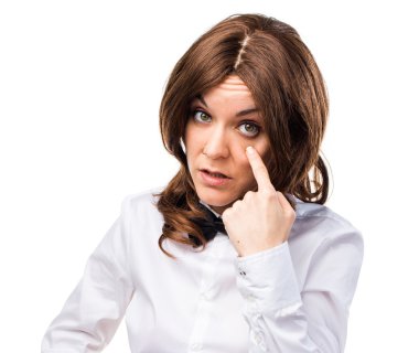 Esmer kadın izole arka plan